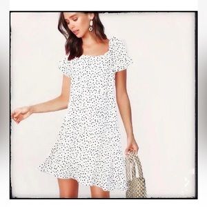 Loft by Ann Taylor NWT linen polka dot dress, Sz 4